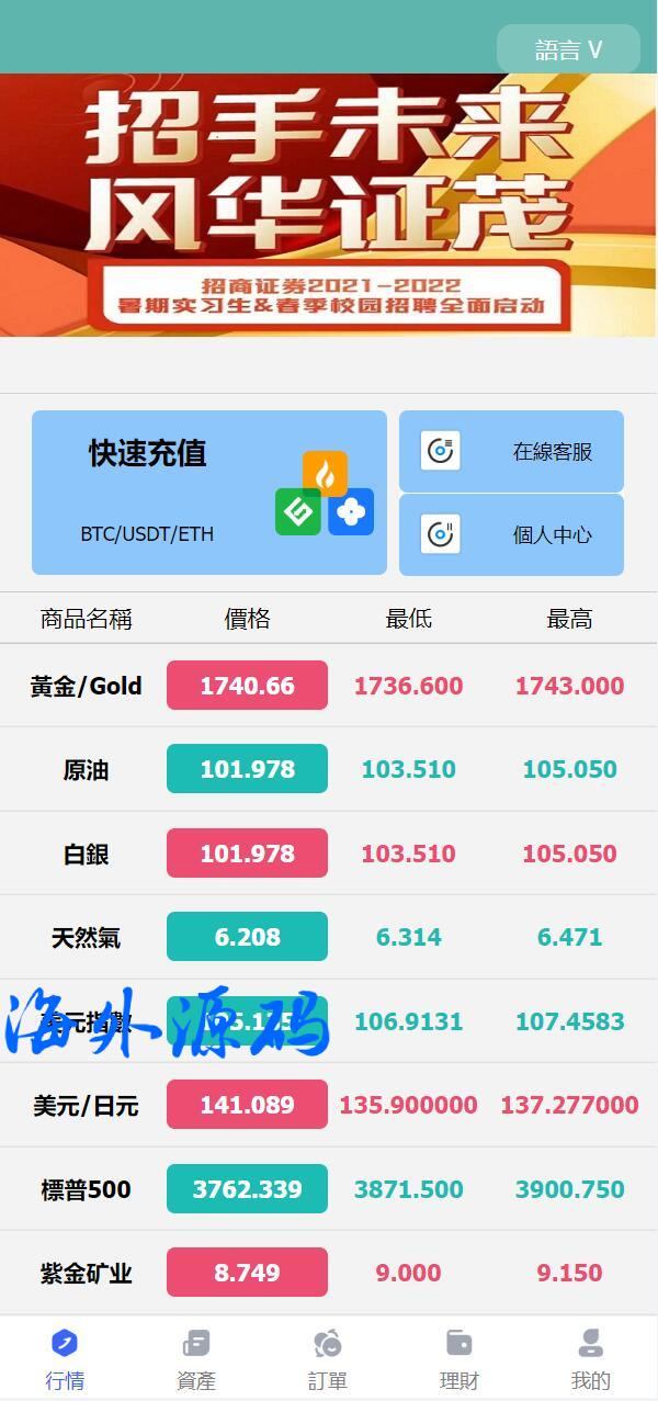 最强多语言微盘外汇系统/微交易源码/投资理财源码