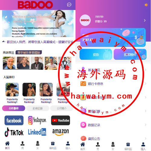 海外欧美空降系统/同城任务/男女约会/多语言空降